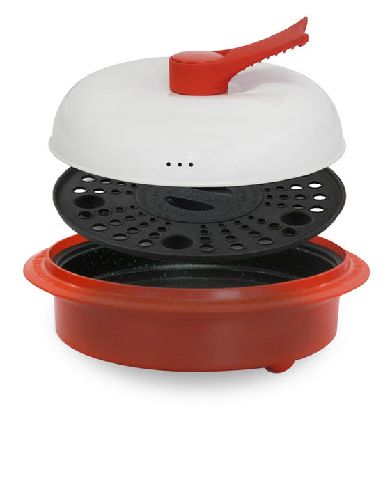 Microhearth Grill Pan for Microwave Cooking, Red
